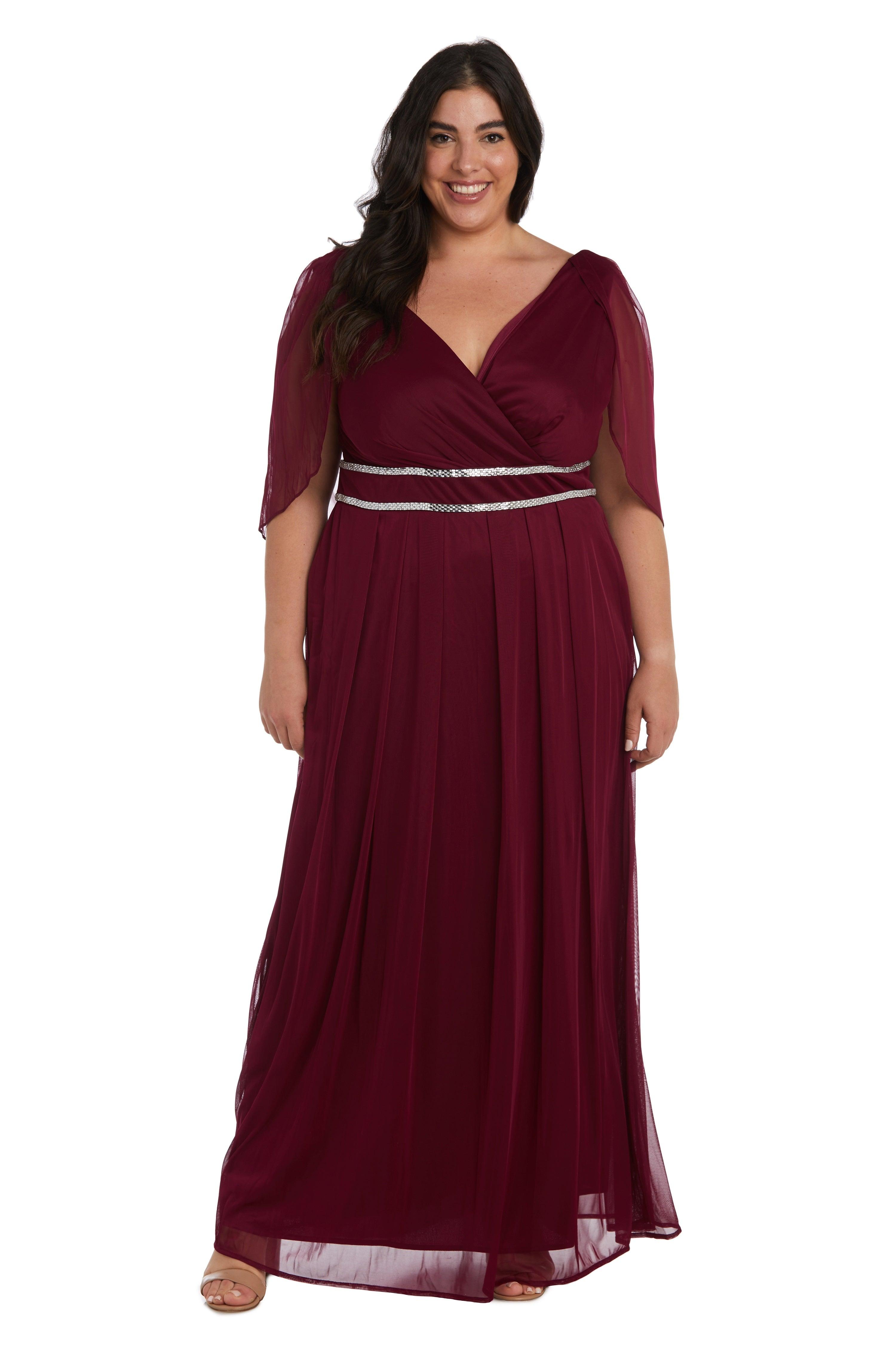 Merlot R M Richards 2770W Long Plus Size Capelet Dress For 85 99 The Merlot R M Richards 2770W Long Plus Size Capelet Dress For 85 99 The