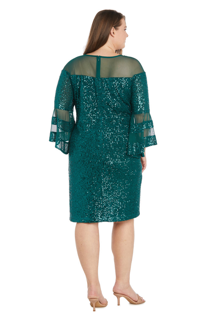 R&M Richards 2775W Long Sleeve Plus Size Short Dress