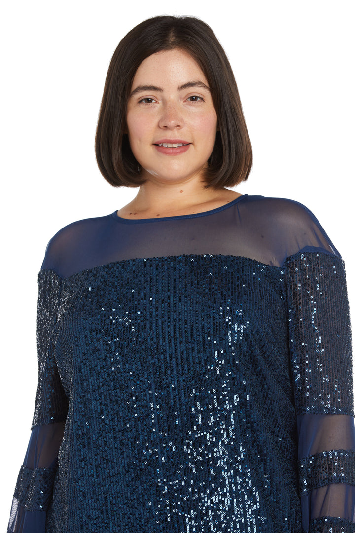 R&M Richards 2775W Long Sleeve Plus Size Short Dress