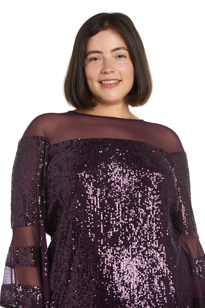 R&M Richards 2775W Long Sleeve Plus Size Short Dress