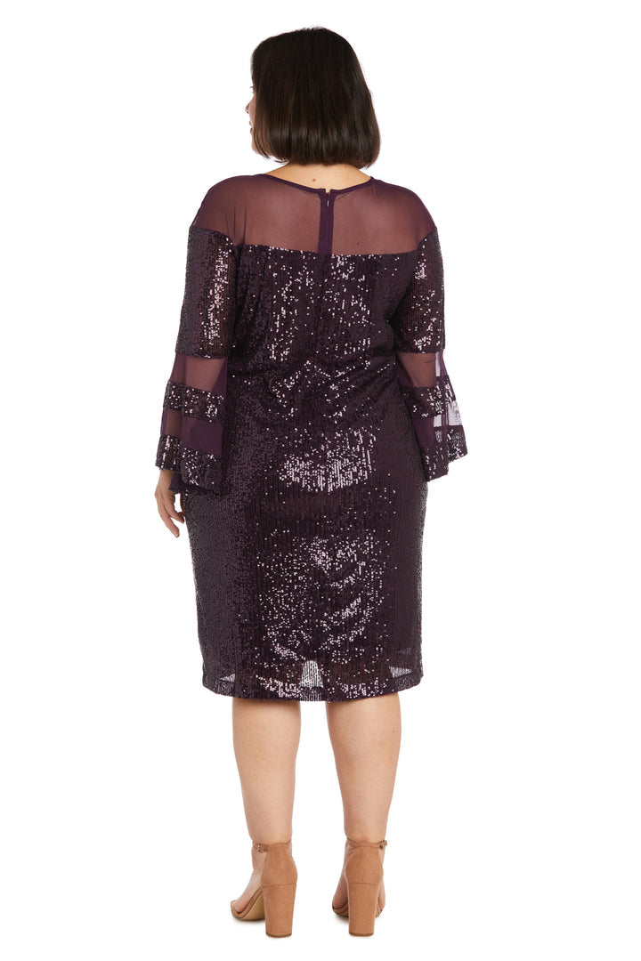 R&M Richards 2775W Long Sleeve Plus Size Short Dress
