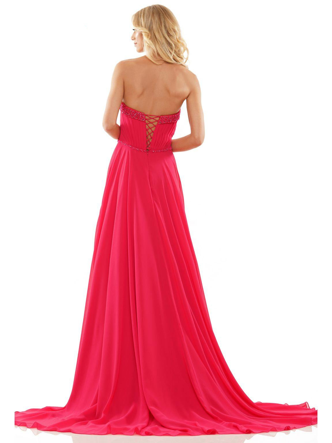Prom Dresses Long Strapless Chiffon Prom Dress Watermelon
