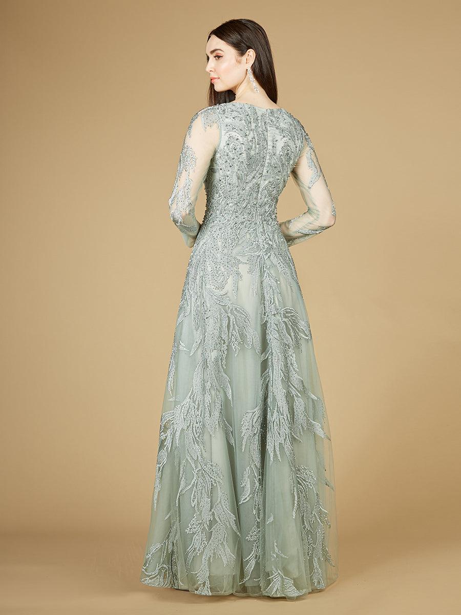 Formal Dresses Long V-Neck Evening Gown Sage