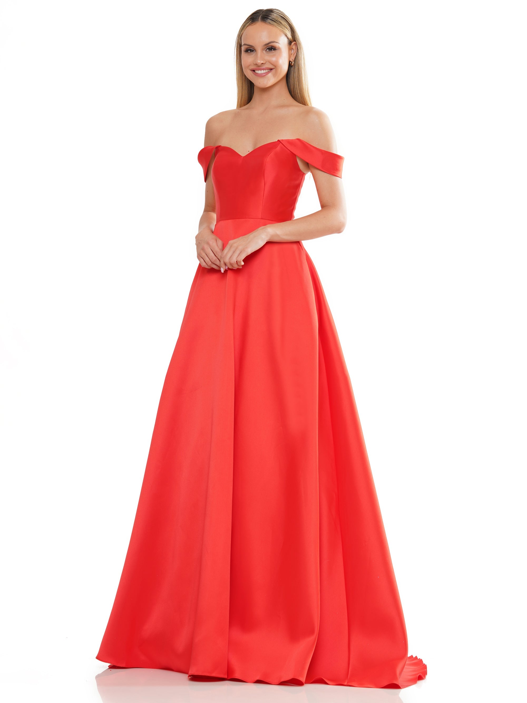 Prom Dresses Long Off Shoulder Mikado Prom Dress Red