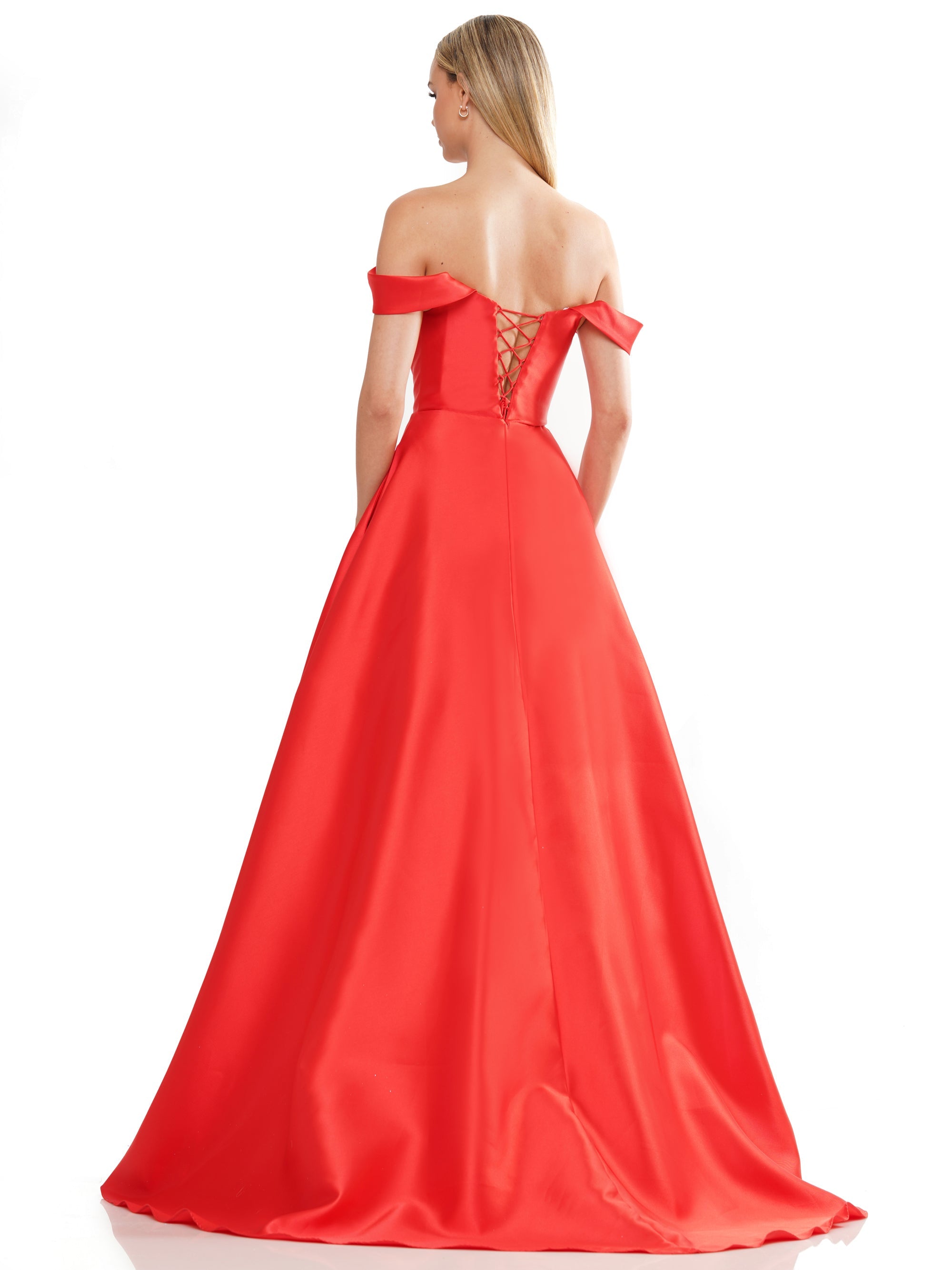Prom Dresses Long Off Shoulder Mikado Prom Dress Red
