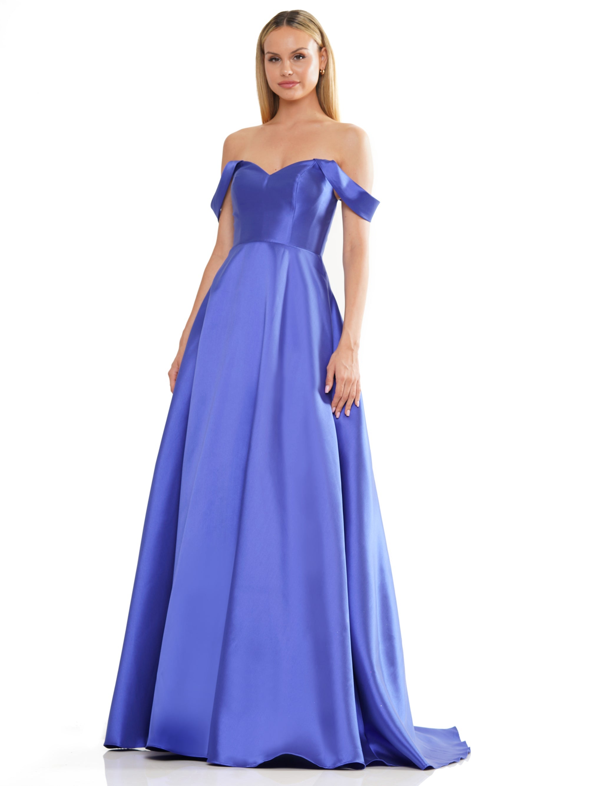 Prom Dresses Long Off Shoulder Mikado Prom Dress Royal