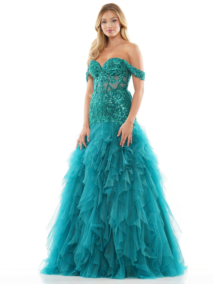 Prom Dresses Formal Long Off Shoulder Mermaid Prom Dress Deep Green
