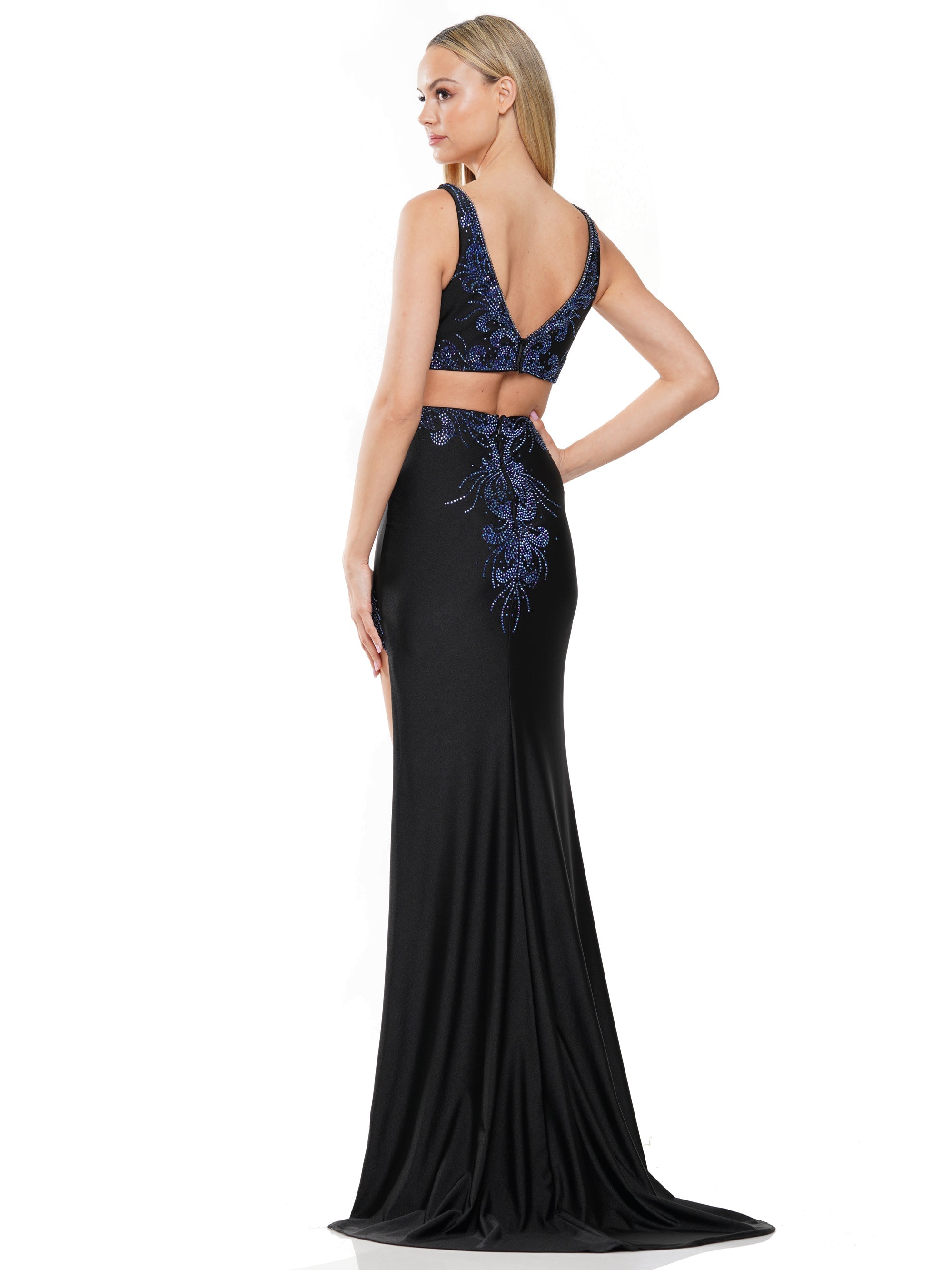 Prom Dresses Long Sleeveless Fitted satin Prom Dress Black
