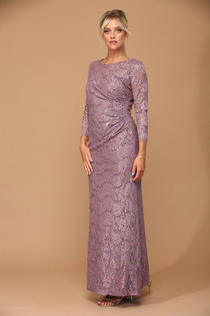 Long Mother of the Bride Lace Formal Dress