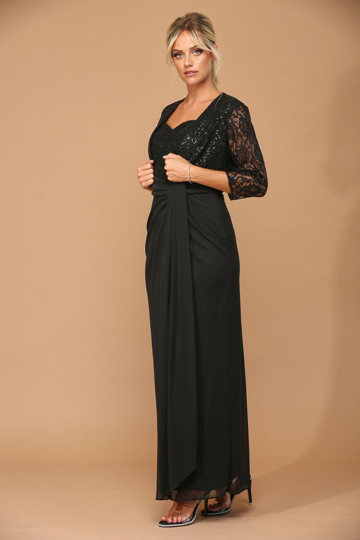 Long Mother of the Bride 2 Piece Formal Bolero Dress