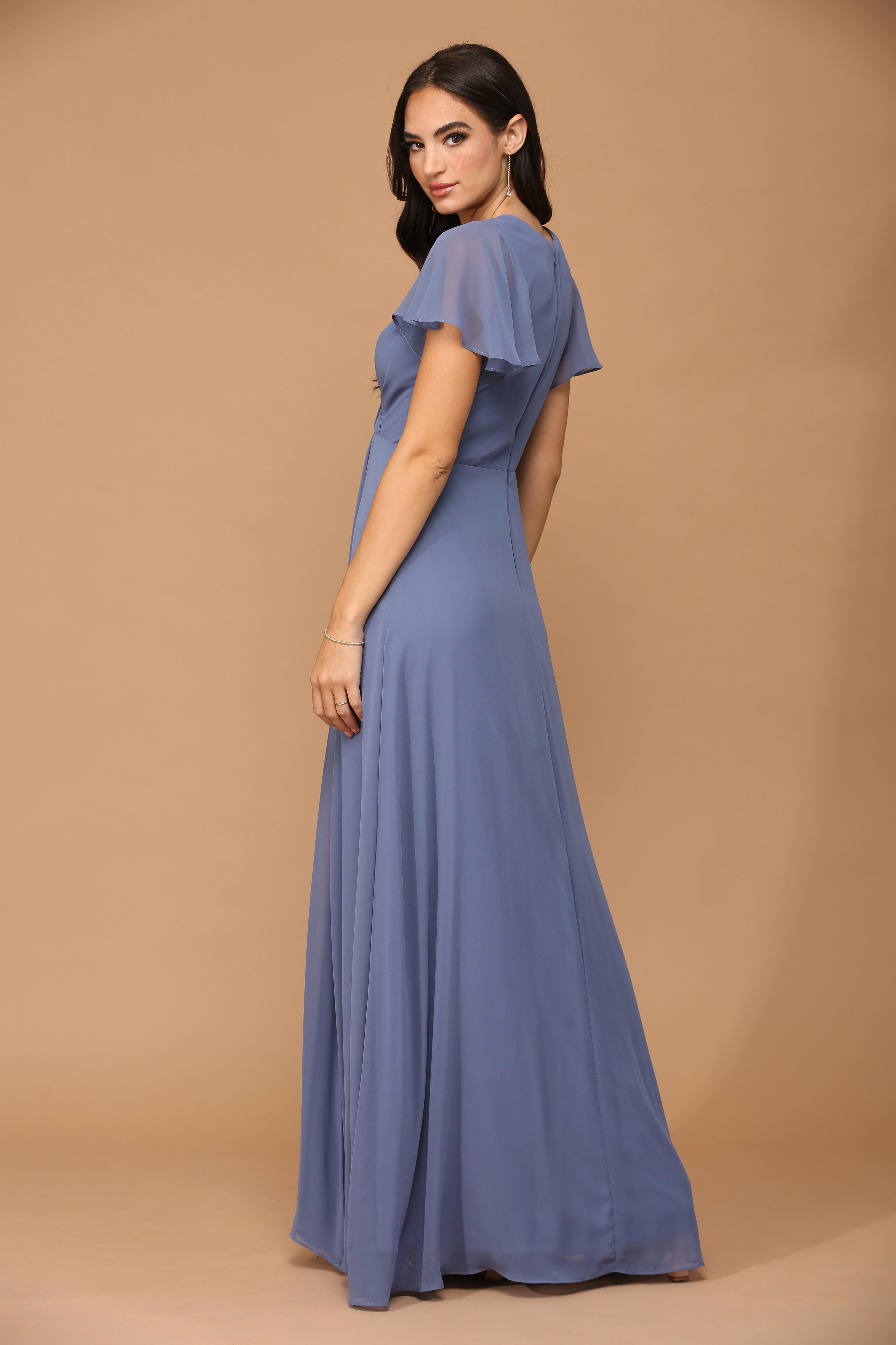 Long Short Sleeve Mother of the Bride Chiffon Dress