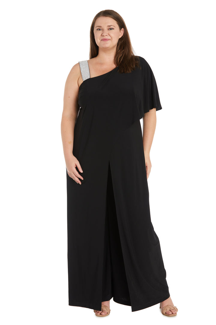 Jumpsuit Long Plus Size Overlay Formal Jumpsuit Black