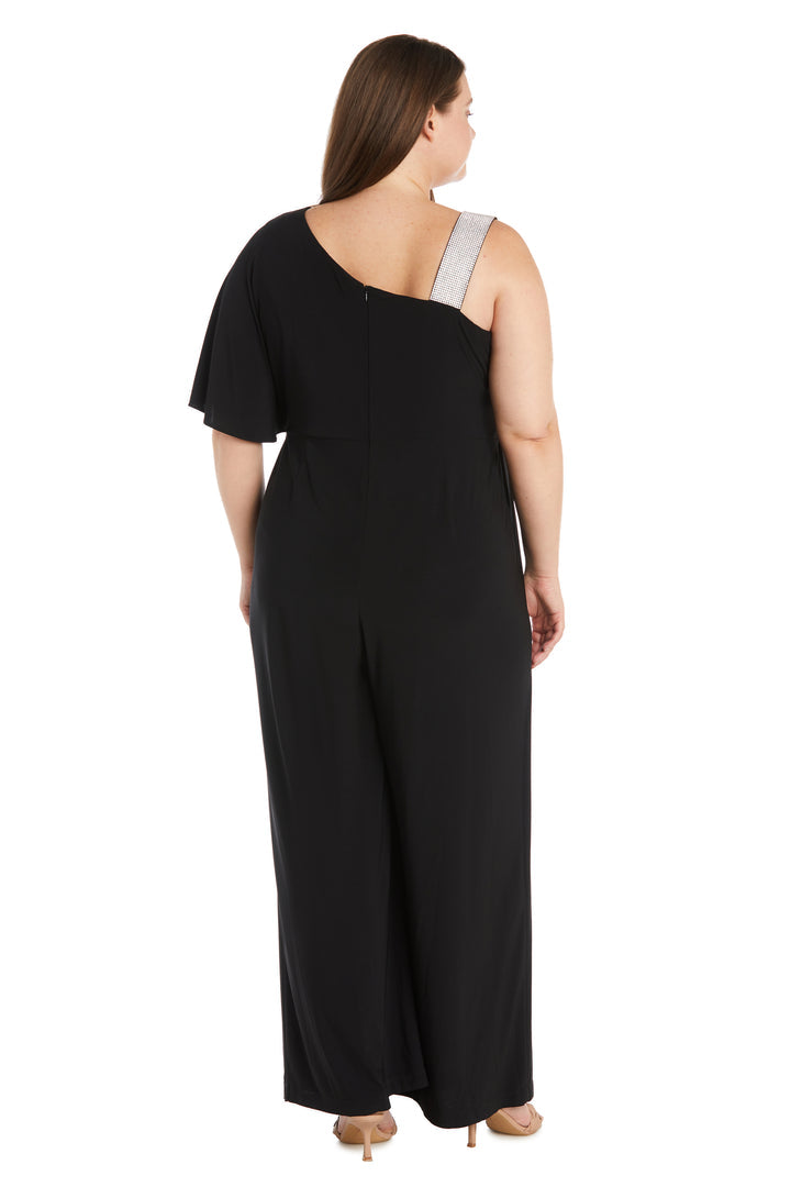 Jumpsuit Long Plus Size Overlay Formal Jumpsuit Black