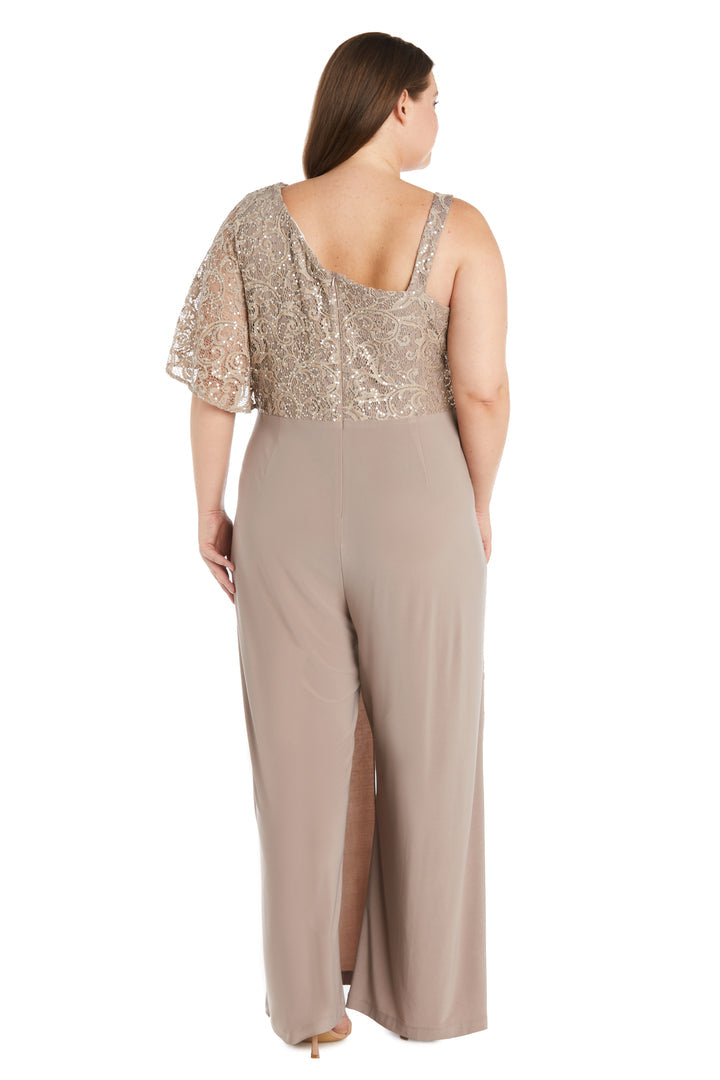 R&M Richards 3556W Long Plus Size Sequin Formal Jumpsuit
