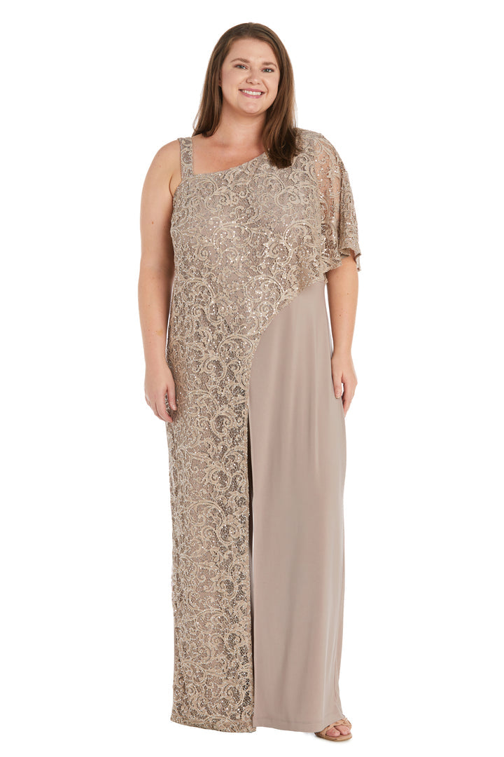 Jumpsuit Long Plus Size Sequin Formal Jumpsuit Mocha