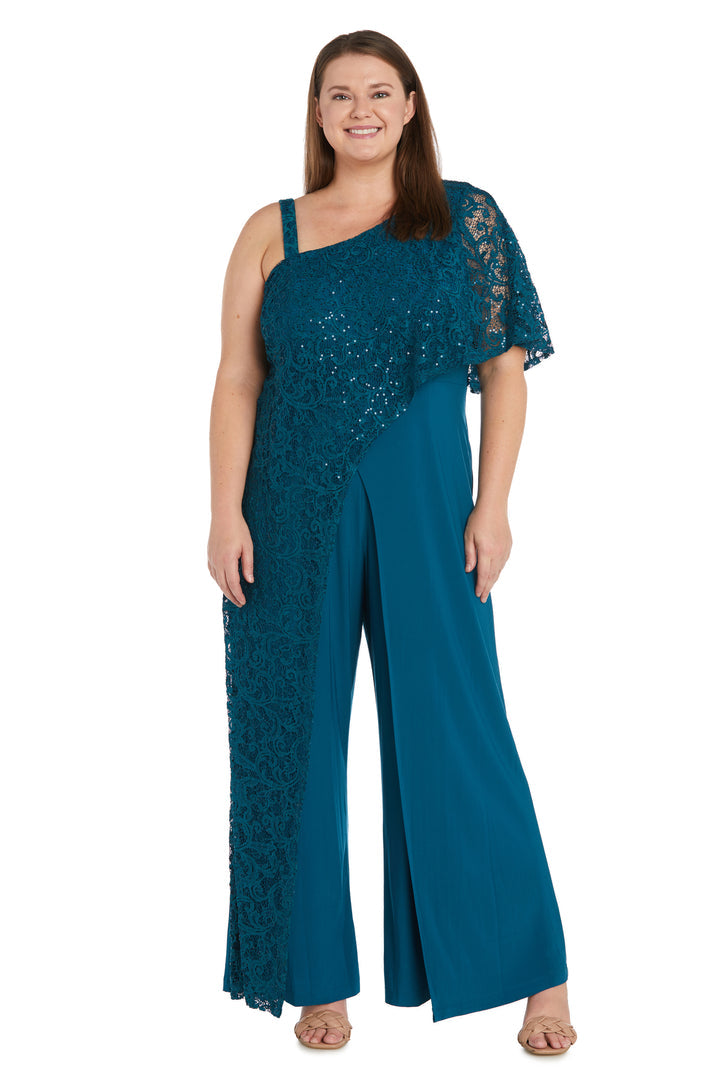 R&M Richards 3556W Long Plus Size Sequin Formal Jumpsuit