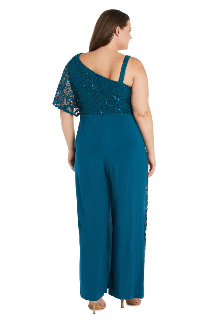 R&M Richards 3556W Long Plus Size Sequin Formal Jumpsuit