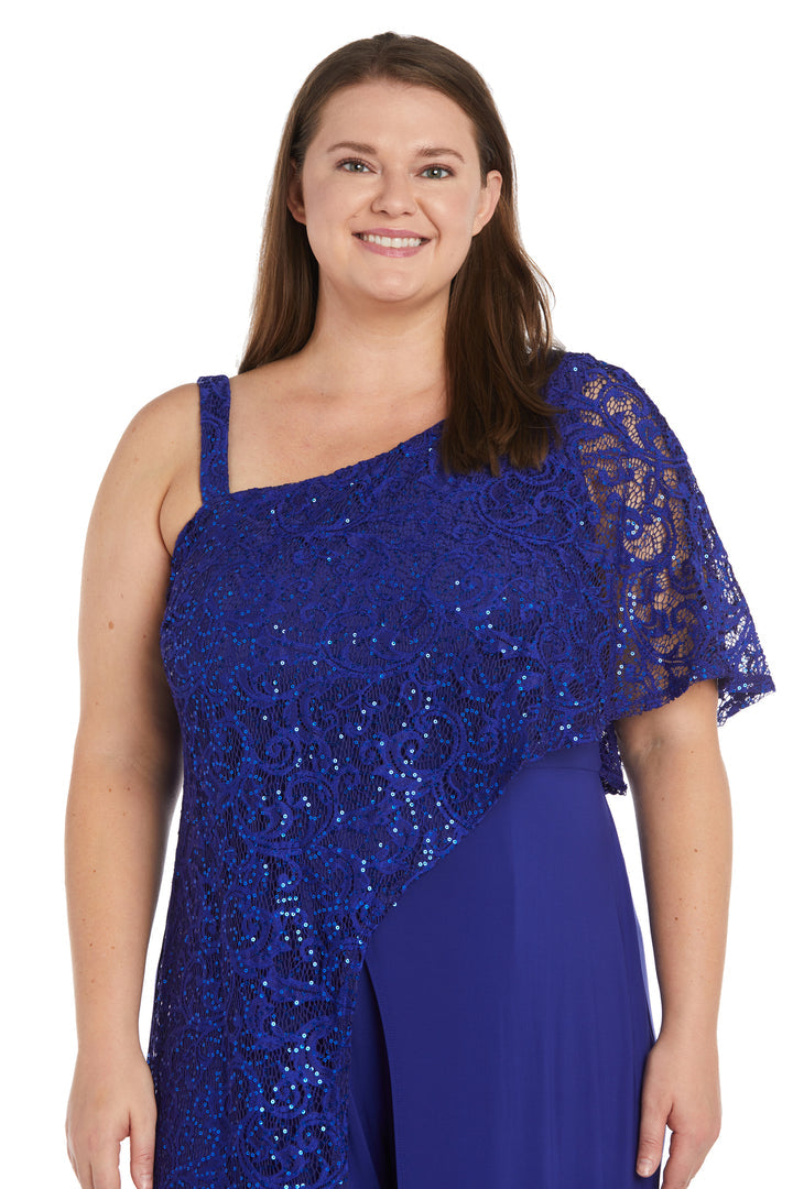 R&M Richards 3556W Long Plus Size Sequin Formal Jumpsuit