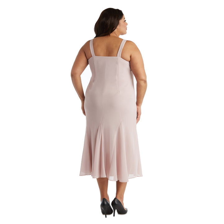 Plus Size Dresses Extra Plus Size Beaded Jacket Midi Dresses Mauve