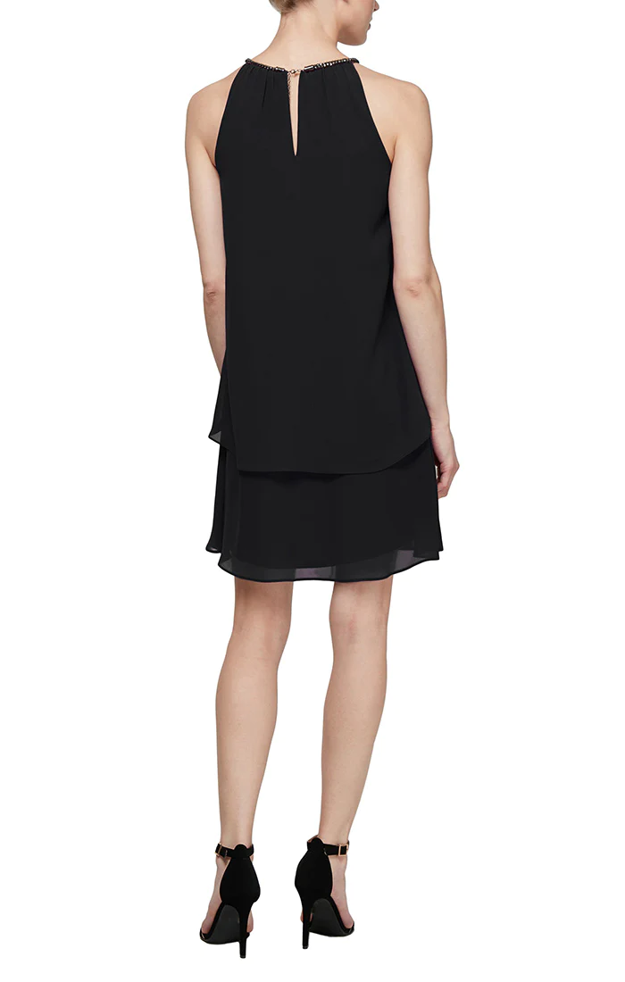 Cocktail Dresses Split Front Chiffon Dress Black