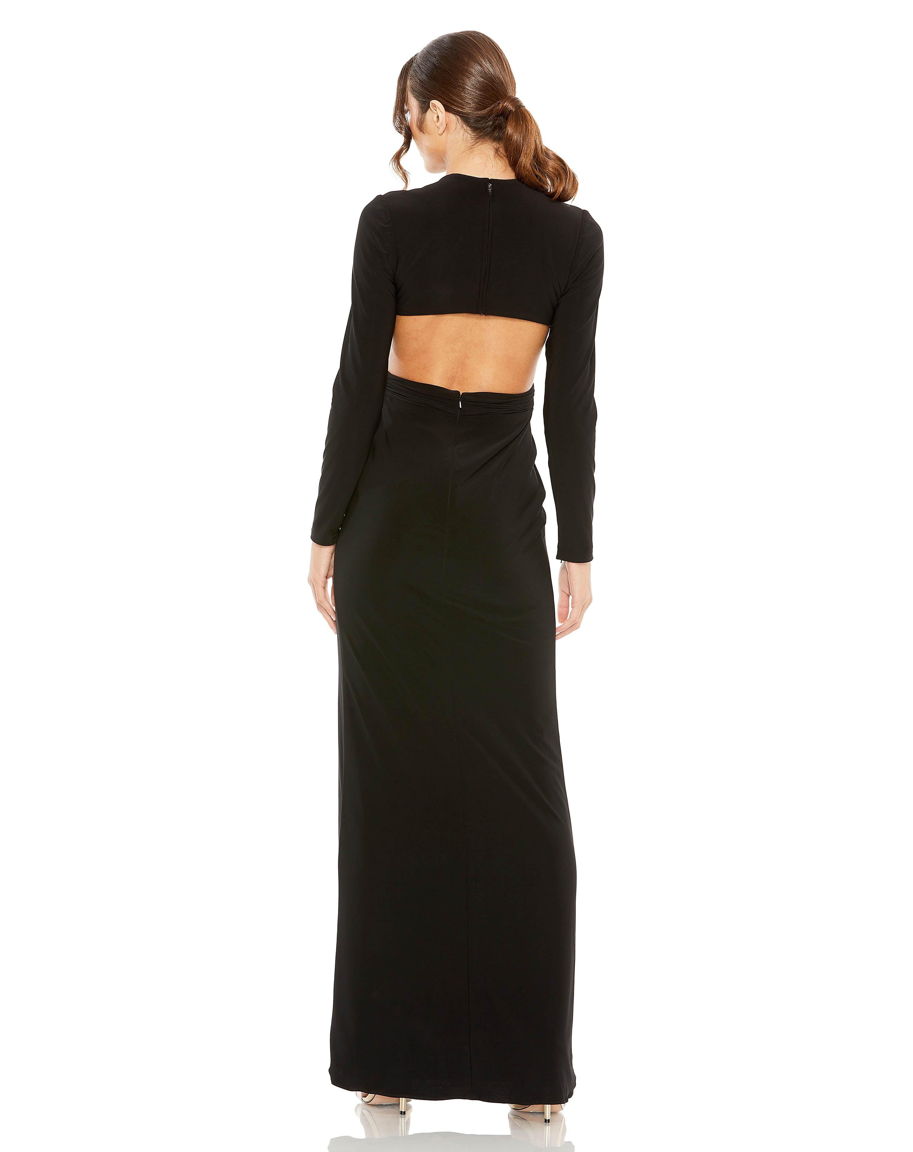 Formal Dresses Long Sleeve Fitted Formal Dress Black