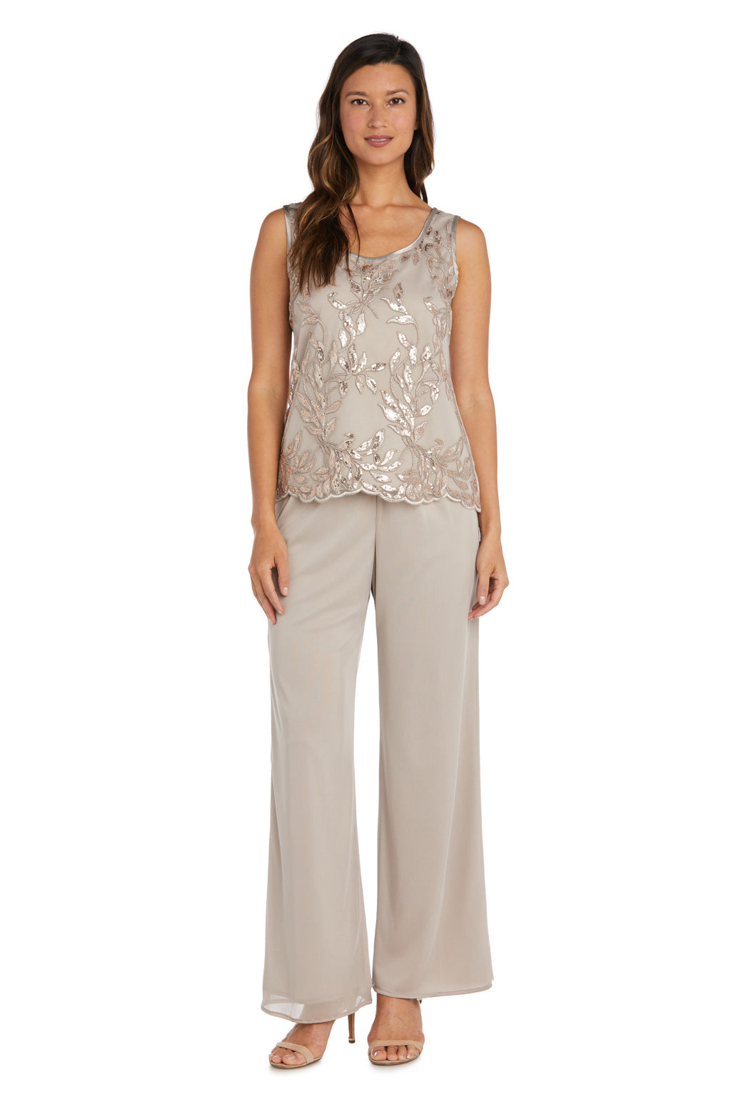 R&M Richards 42734 Three Piece Sequin Pant Suit Jacket Set