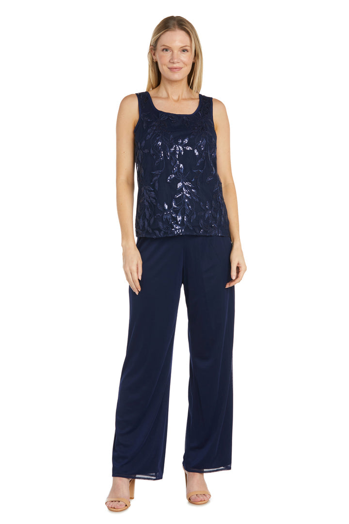 R&M Richards 42734 Three Piece Sequin Pant Suit Jacket Set