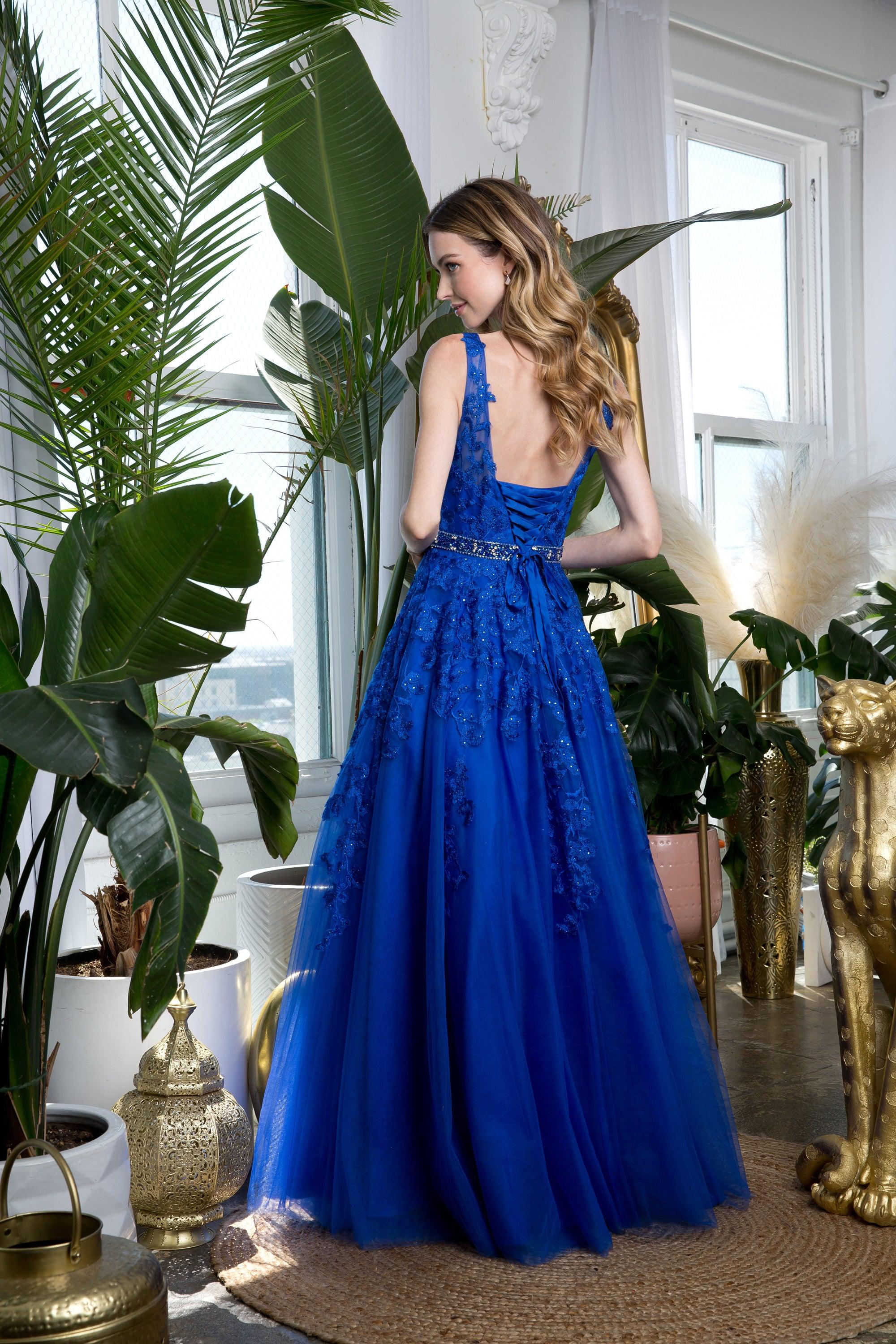 Long Formal Sleeveless Prom Ball Gown
