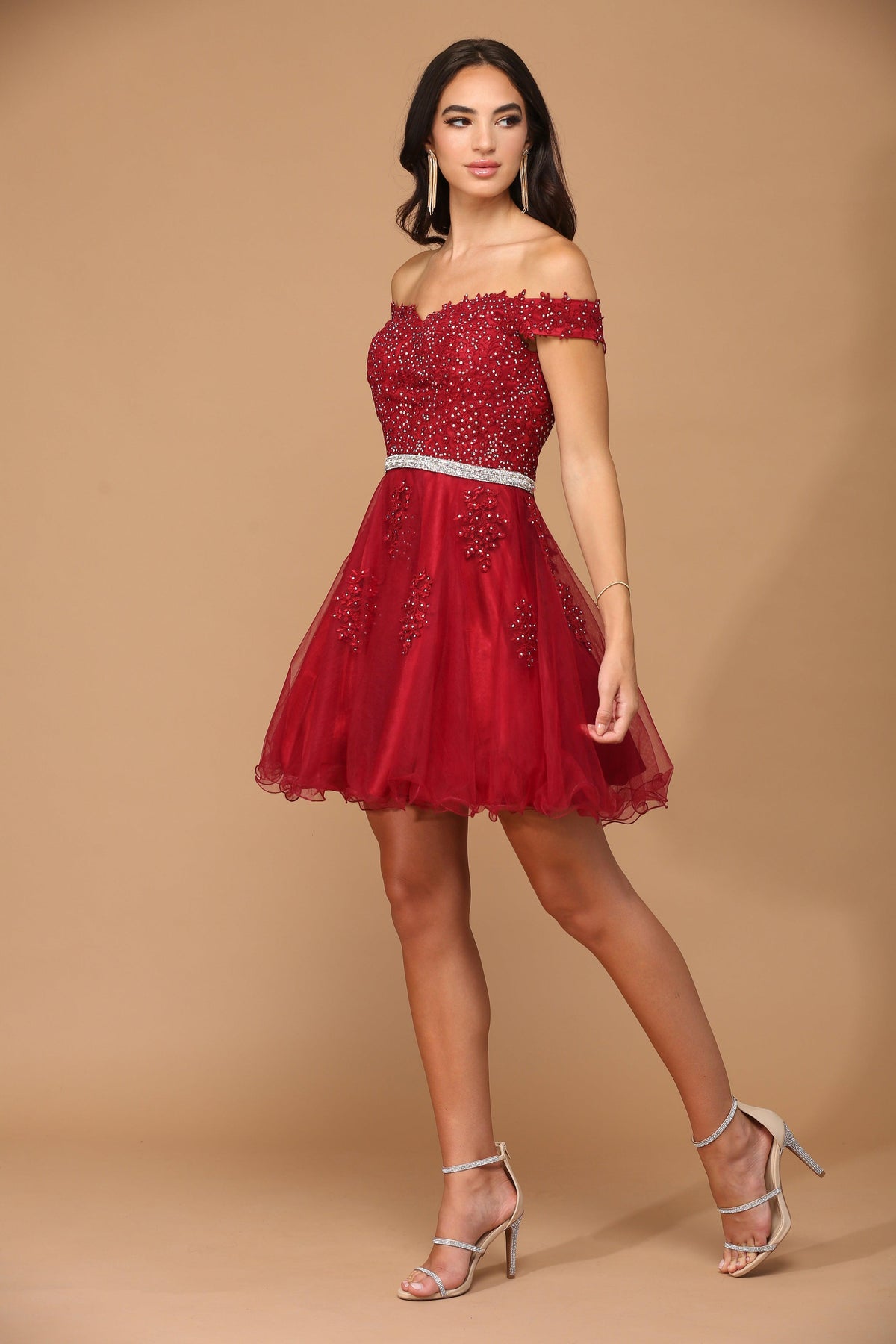 Prom Short Off Shoulder Lace Cocktail Party Dress