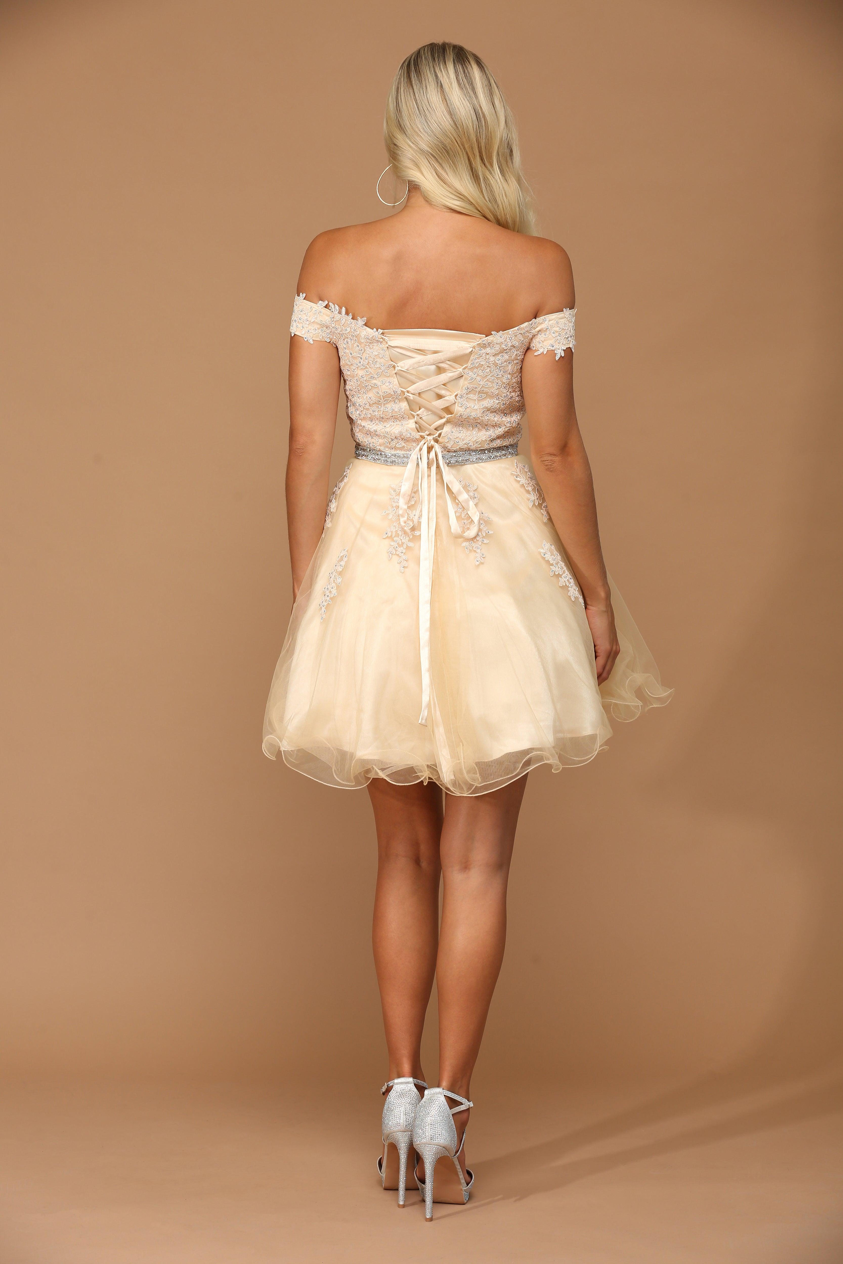 Prom Short Off Shoulder Lace Cocktail Party Dress