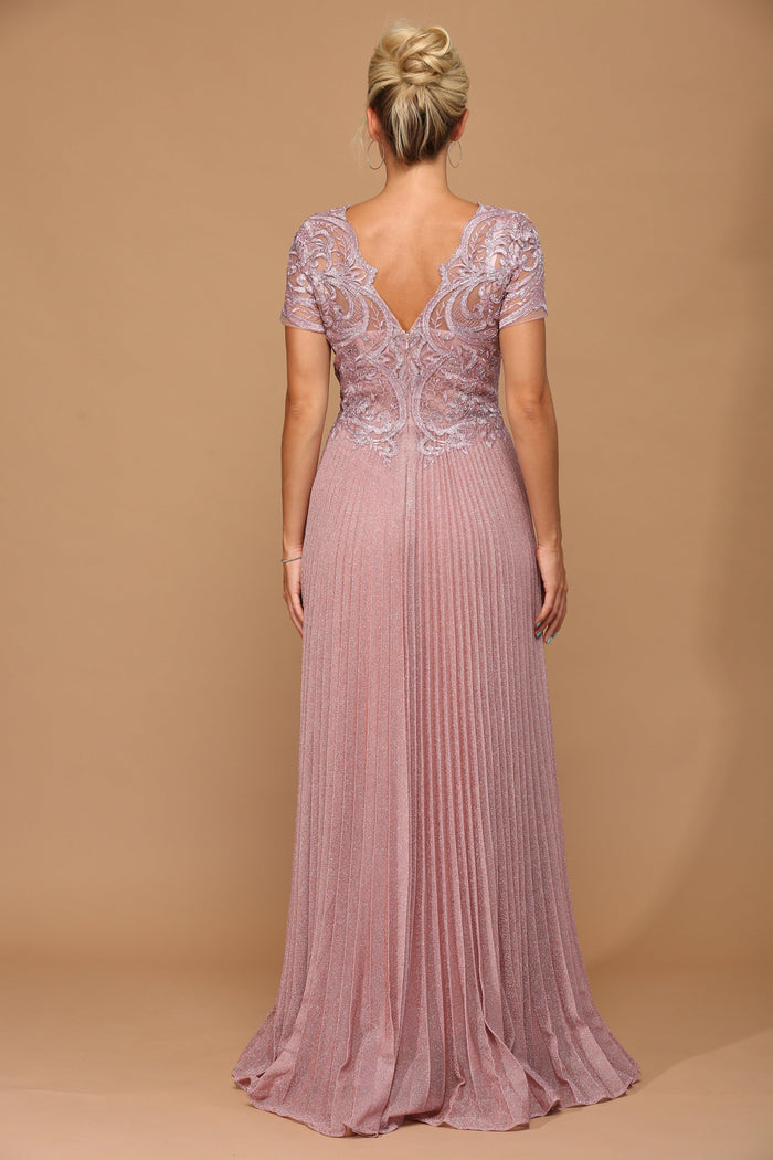 Mother of the Bride Dresses Mother of the Bride Long Formal Metallic Dress Dusty Rose