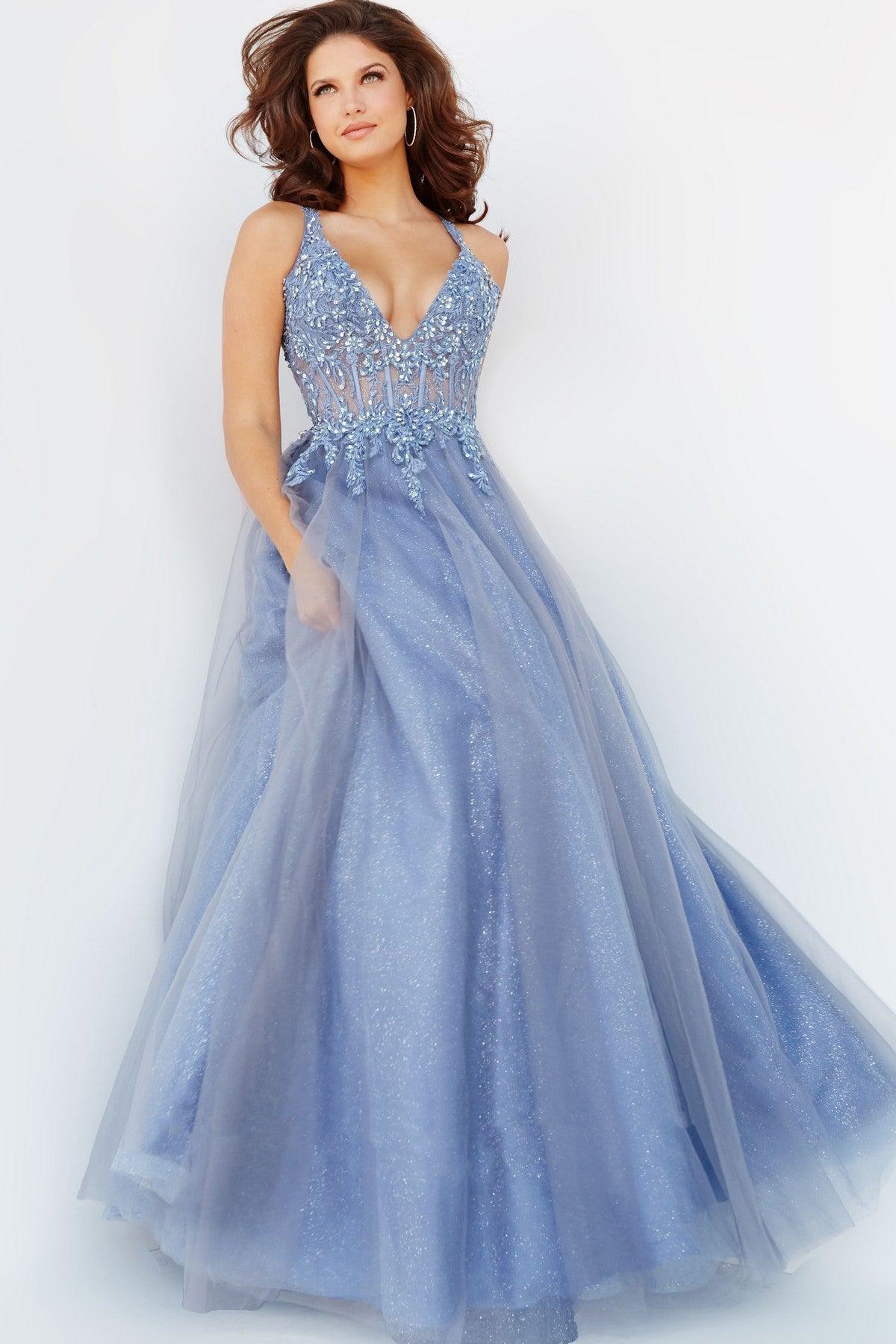 Prom Dresses Long Formal Glitter Prom Ball Gown Cloud