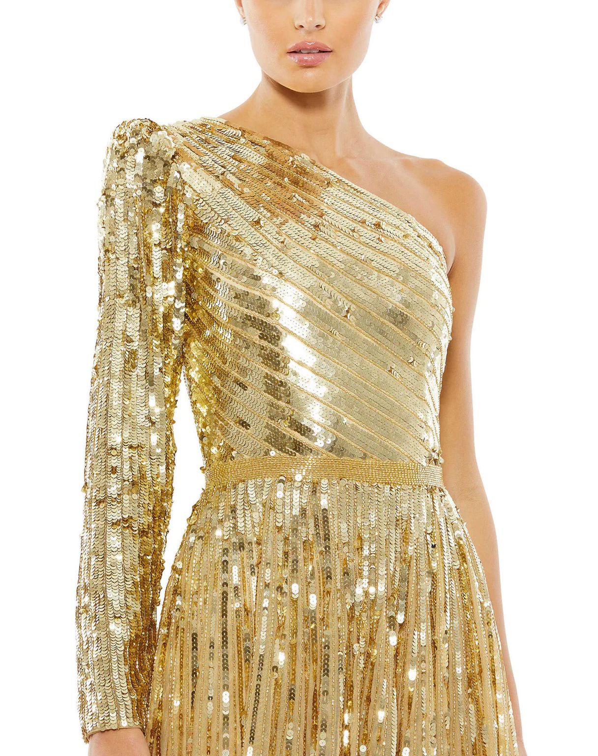 Prom Dresses Long One Shoulder A Line prom Dress Gold
