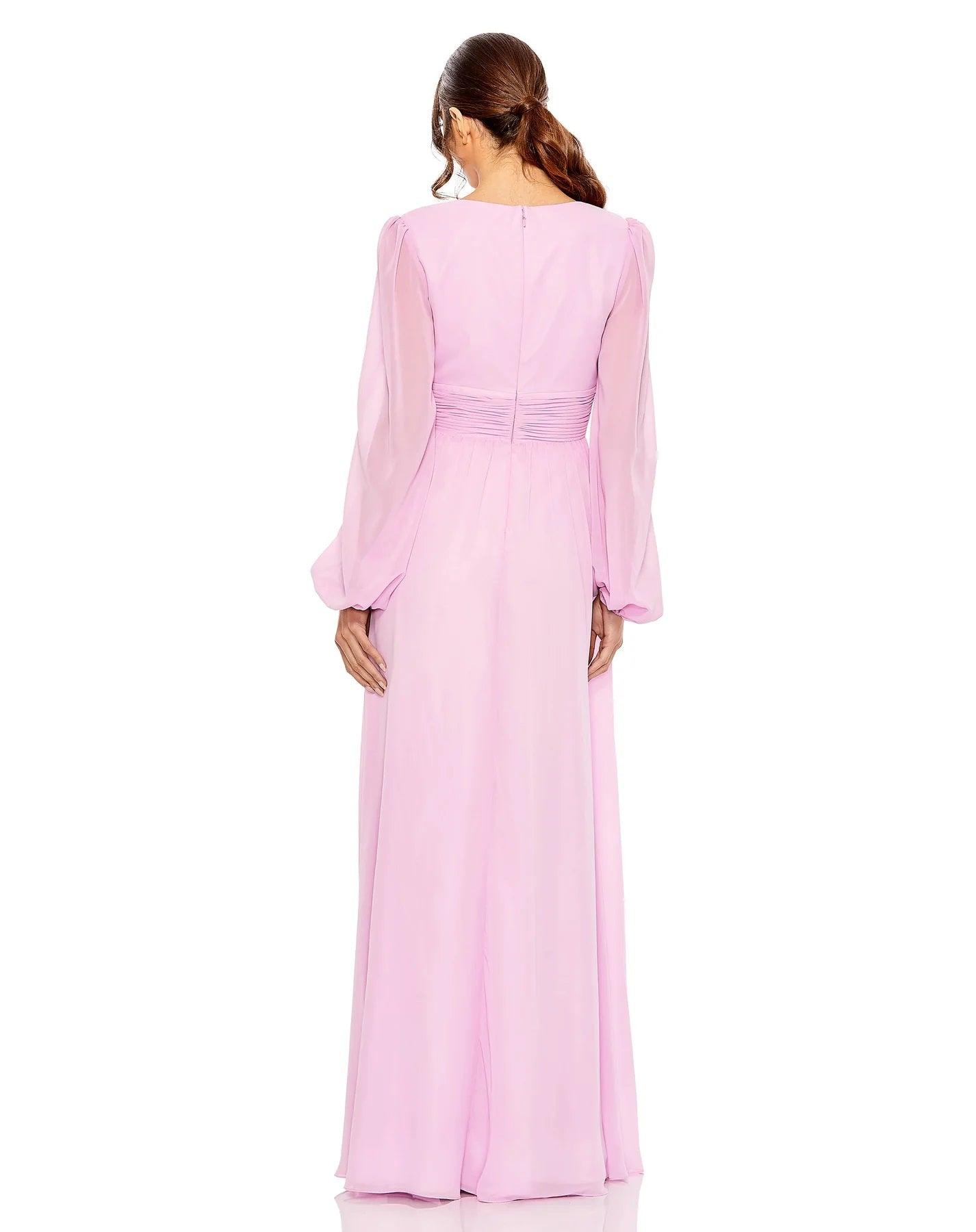Formal Dresses Long Sleeve Formal Chiffon Dress Lilac