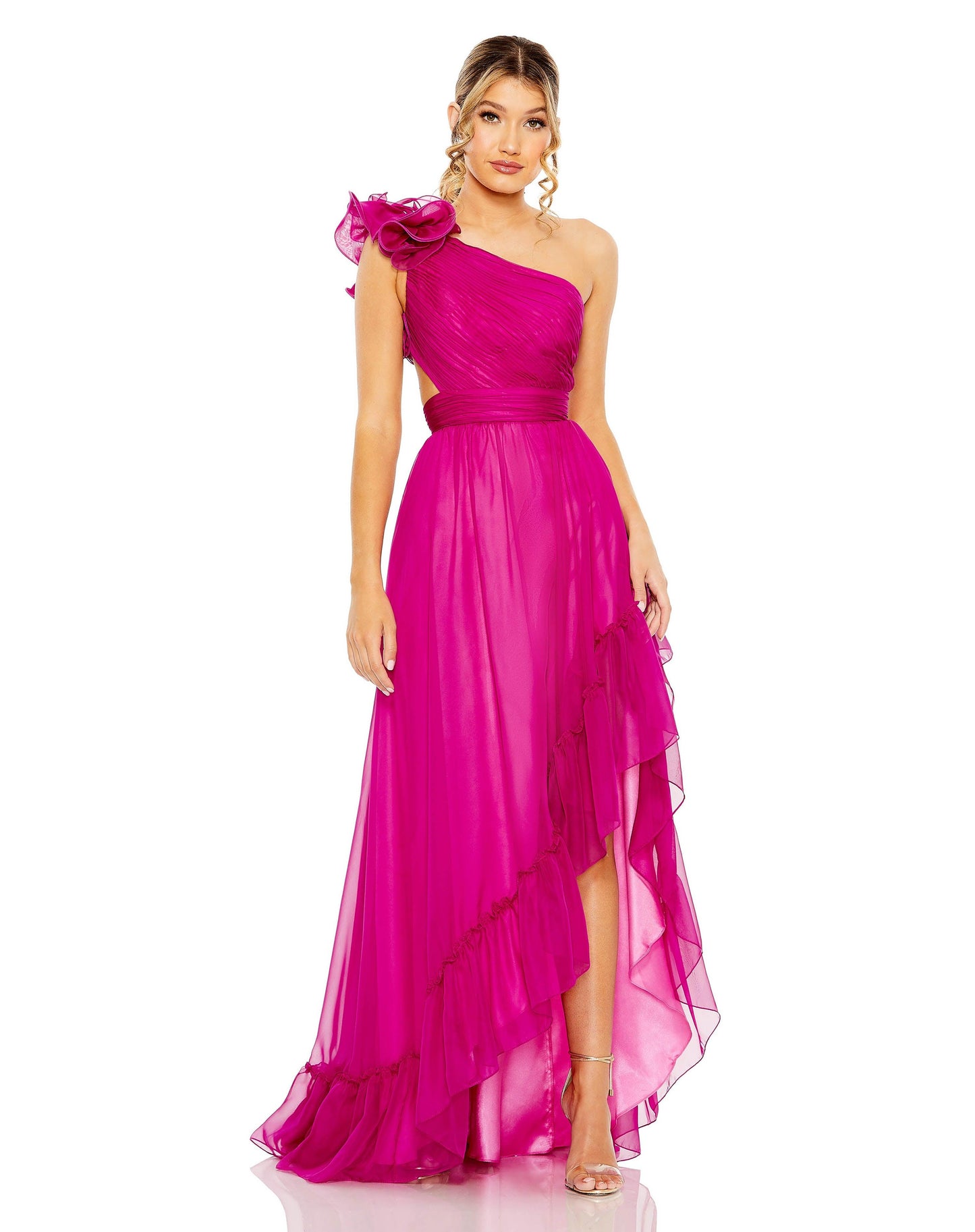 Mac Duggal 67989 High Low One Shoulder Prom Gown