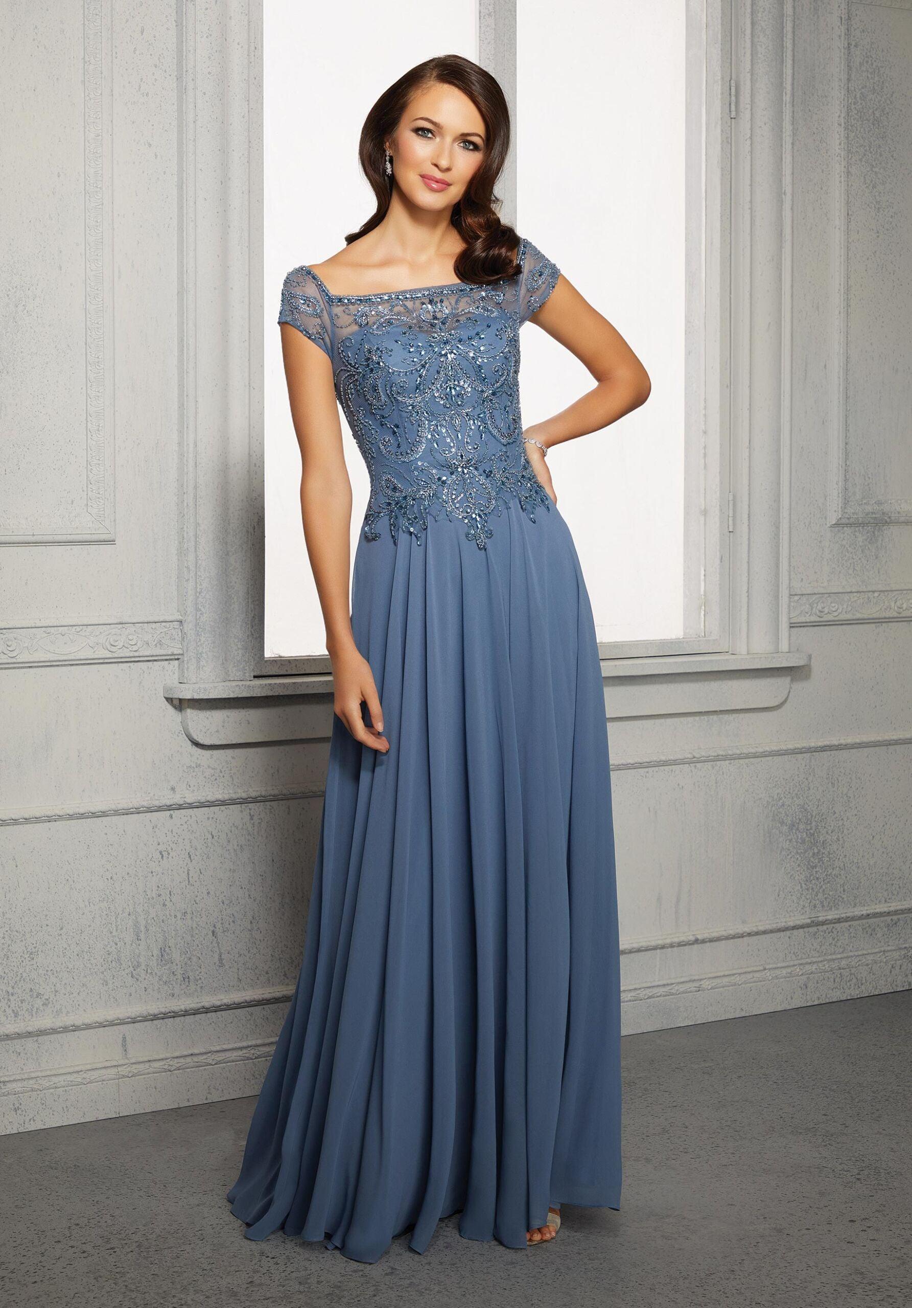 Slate MGNY Madeline Gardner New York 72419 Long Formal Dress for $461.0 ...