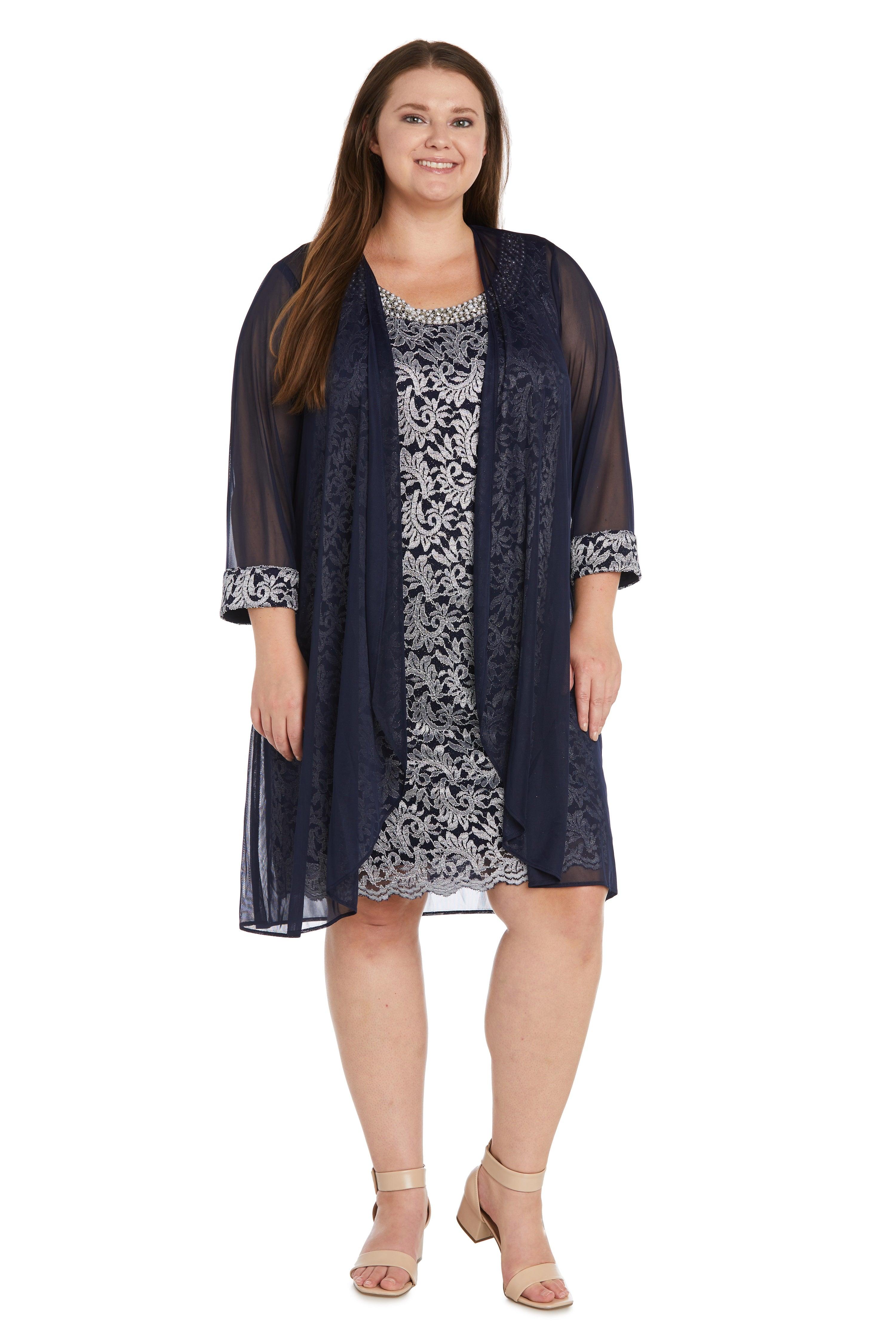 R&M Richards 7312W Plus Size Short Jacket Dress