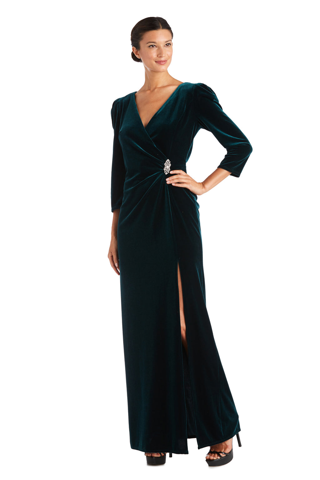 Hunter R&M Richards 7576 Long Side Brooch Formal Evening Dress for $129 ...