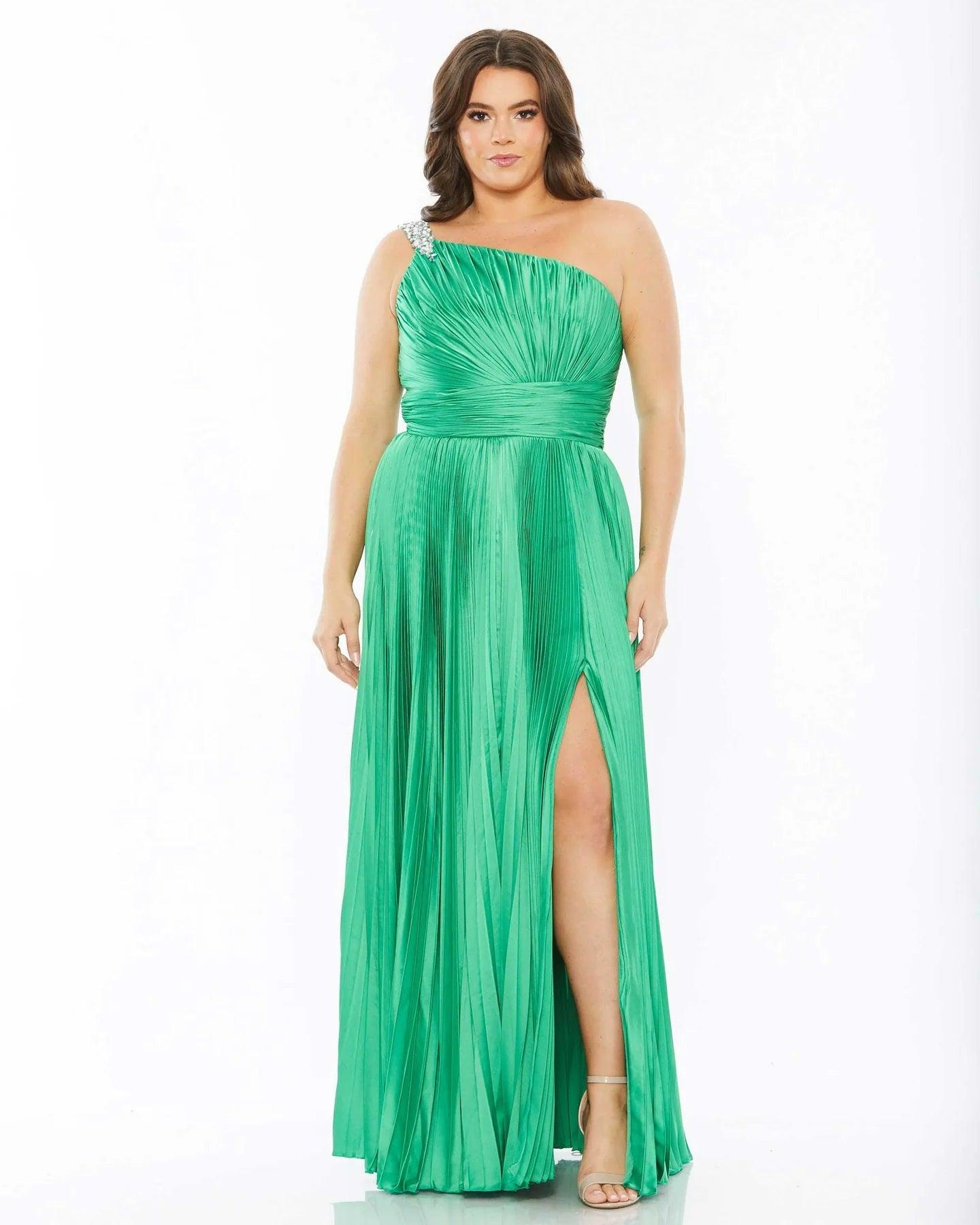 Spring Green Mac Duggal 77005 Fabulouss Plus Size Long Formal Prom Dress for $498.0 – The Dress ...