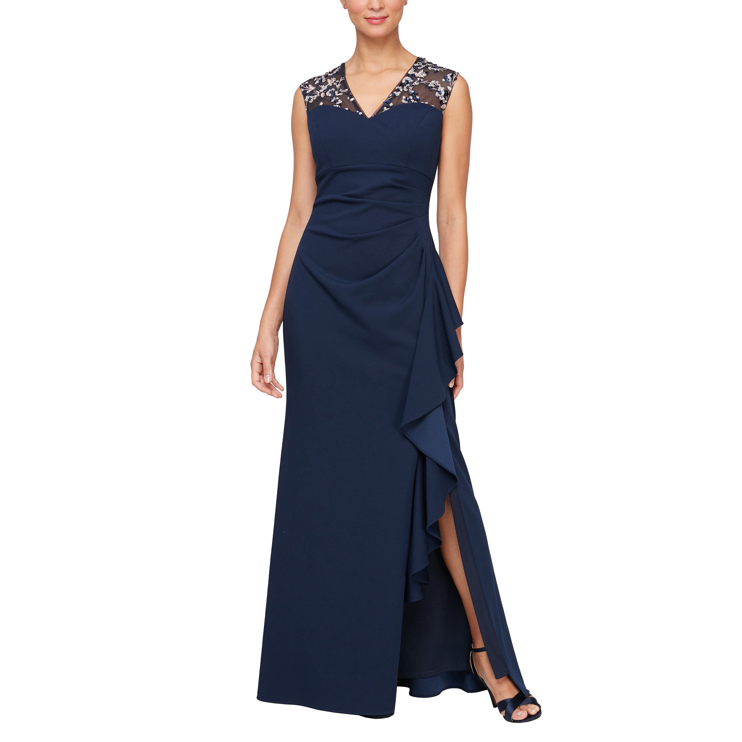 Navy Pink Alex Evenings 8160409 Long Formal Evening Dress for $219.0