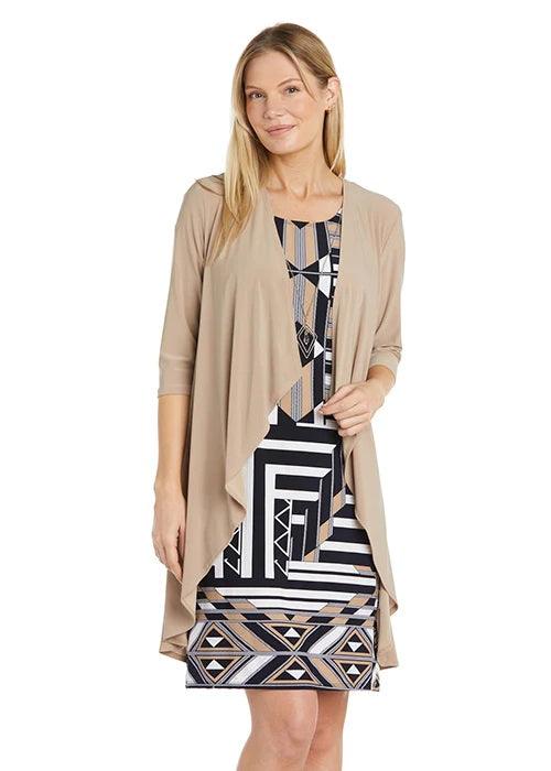 R&M Richards 9217 Short Print Jacket Cocktail Dress