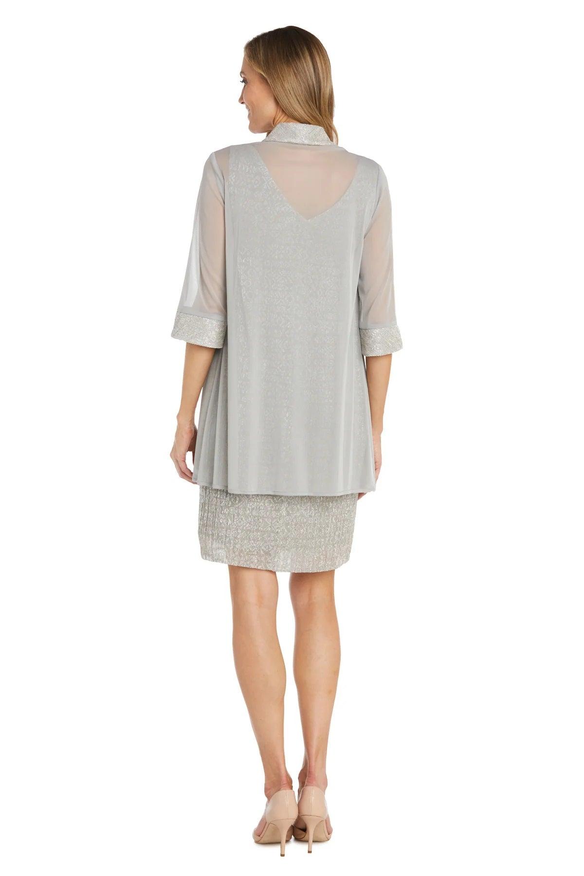 Mother of the Bride Dresses Short Two Piece Set Jacket Cocktail Dress Champagne