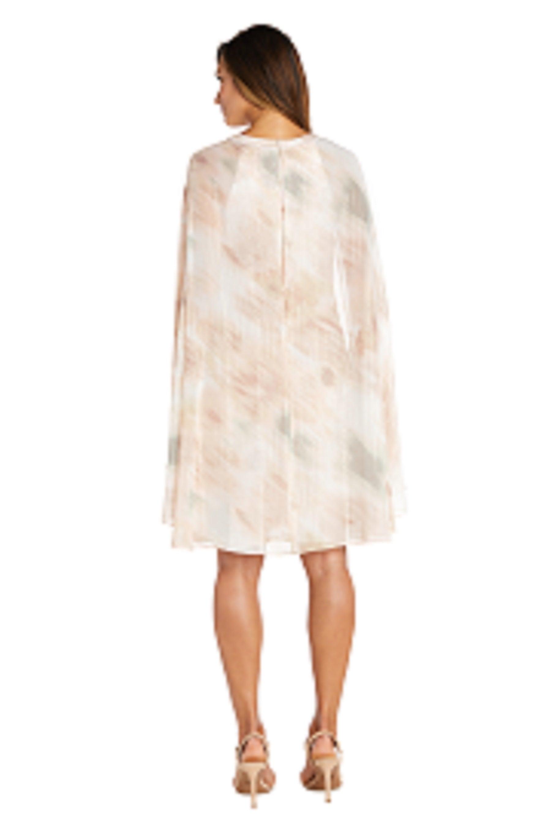 R&M Richards 9276P Short Petite Chiffon Cape Dress