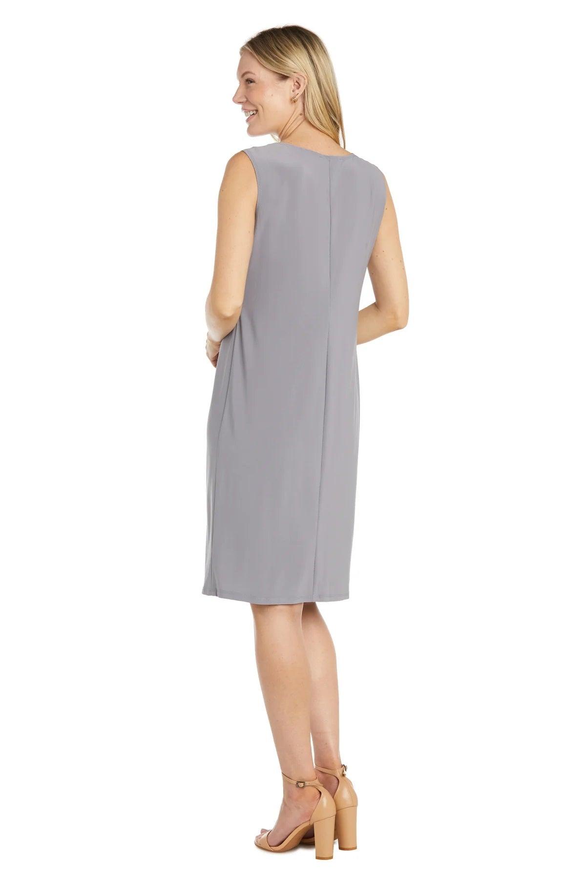 Mother of the Bride Dresses Short Two Piece Set Jacket Dress Silver/Pink