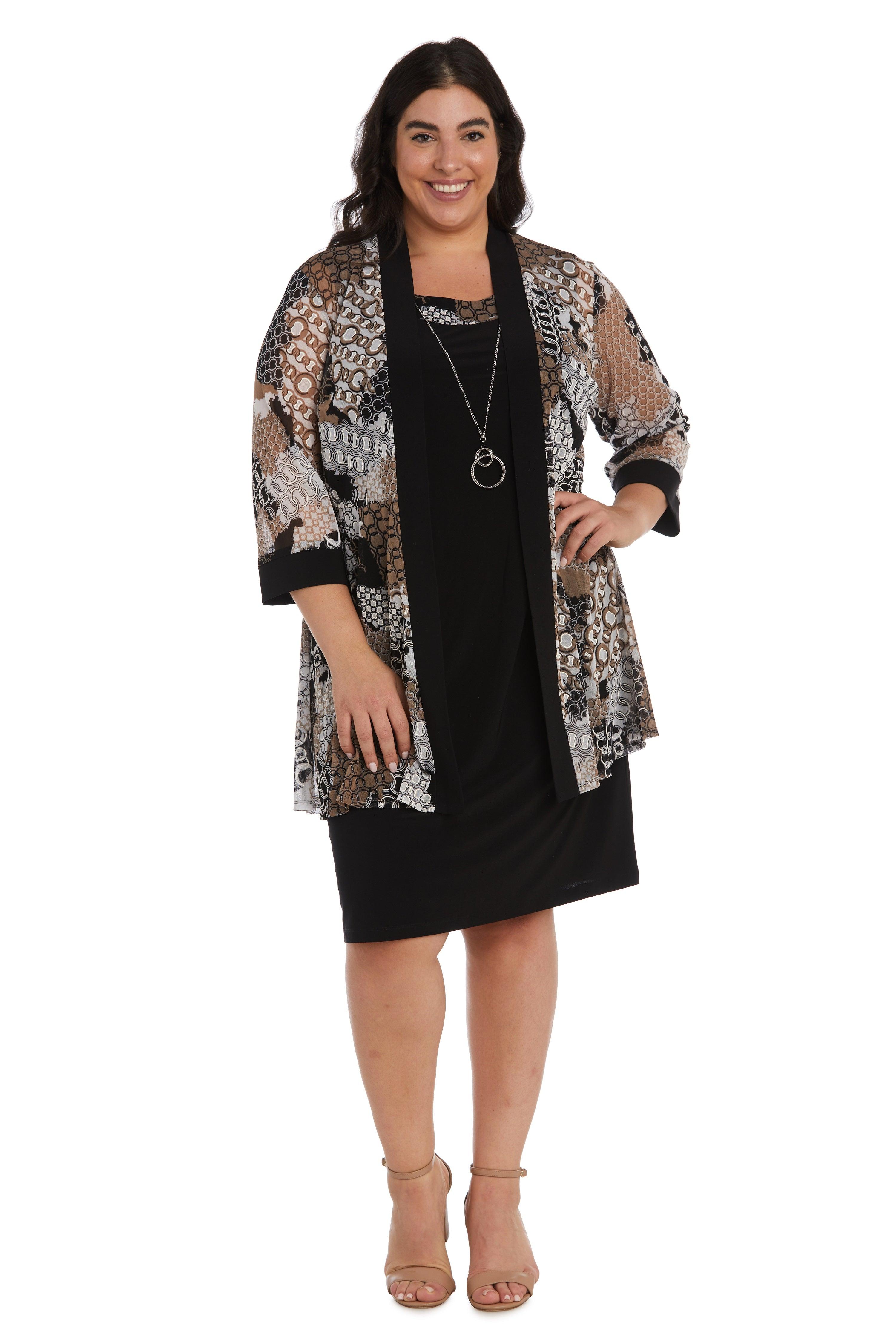 R&M Richards 9703W Short Two Piece Plus Size Dress