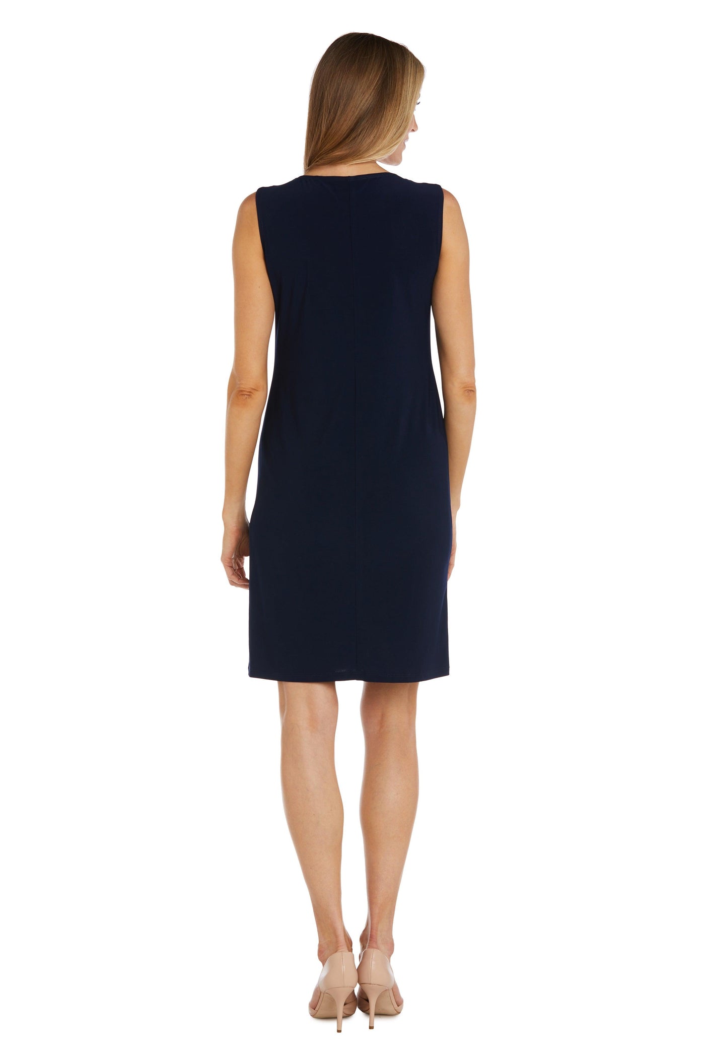 Mother of the Bride Dresses Short Sleeveless Floral Sheer Jacket Dress Navy/Periwinkle