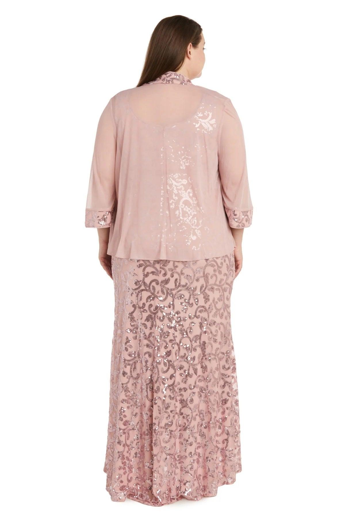 Mother of the Bride Dresses Plus Size Long Formal Jacket Dress Blush