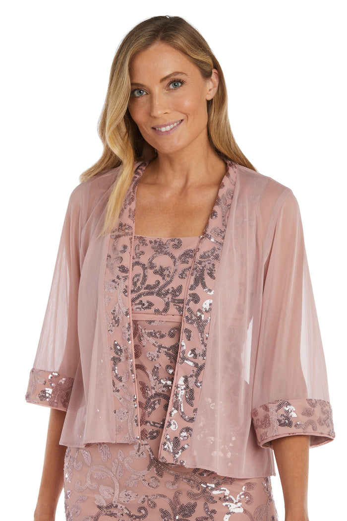 Mother of the Bride Dresses Long Formal Floral Jacket Dress Blush