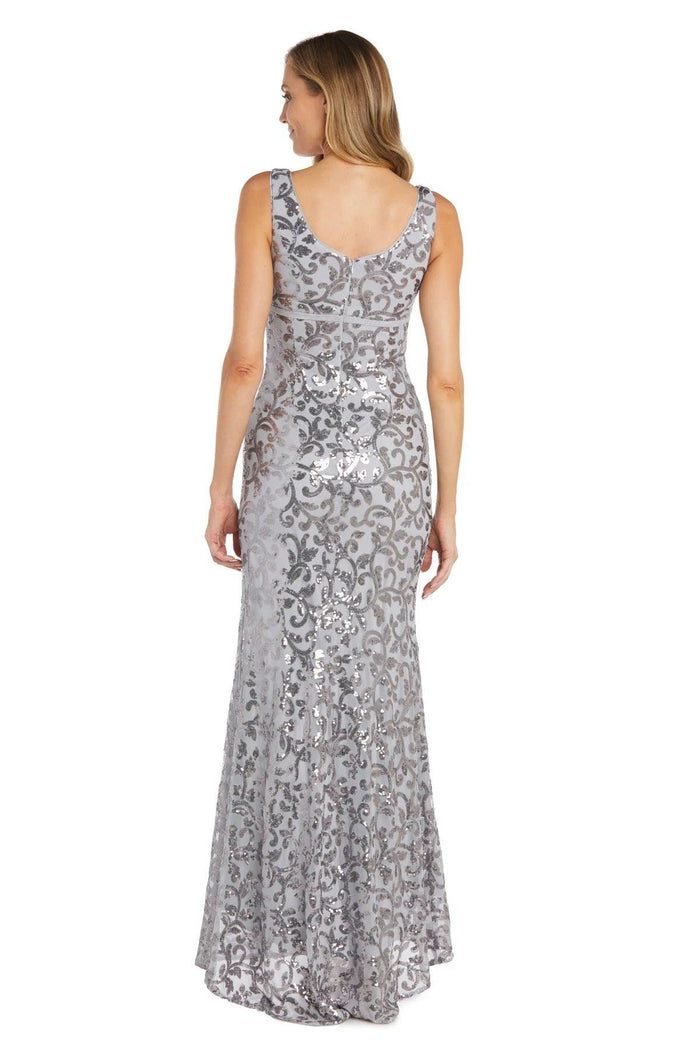 Mother of the Bride Dresses Long Formal Floral Jacket Dress Silver