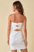Cocktail Dresses Short Strapless Twisted Back Mini Bodycon Dress Off White